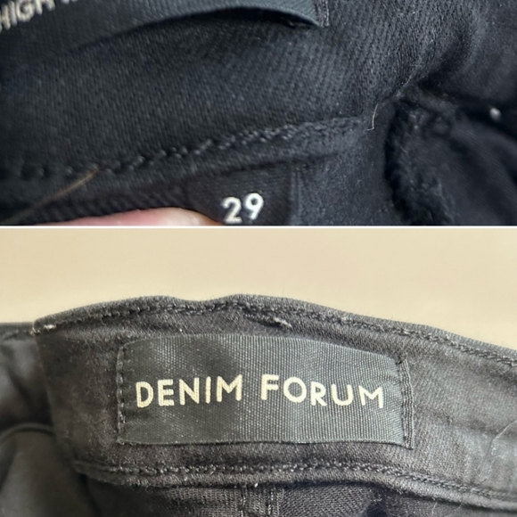 Denim Forum by Aritzia | The Lola High Rise Skinny Crop Raw Hem  | Black Size 29 - Picture 4 of 4